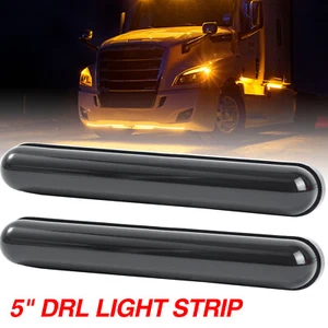 2x Switchback DRL Running Light Strip Amber Sequential White Flow Turn_ Signal - Picture 1 of 9