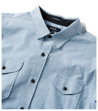 NWT Roark Well Worn Long Sleeve Organic Oxford Shirt Blue Sz XL