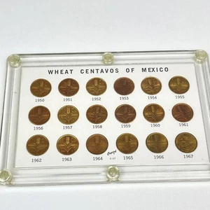 Centavo Collection Mexico Wheat Coins 1950 To 1967 Brass Mexico City Lorenzo Raf - Picture 1 of 8