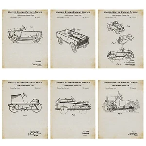 Juego de 6 impresiones de patentes de coche a pedales - Invenciones de coche a pedales - Carteles de coche a pedales - Imagen 1 de 4