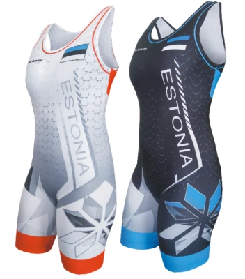 Femminile Estonia Wrestling Singlet BERKNER Ringertrikot UWW Representative - Immagine 1 di 4