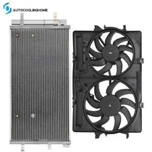 A/C Condenser & Cooling Fan Assembly Kit For 2010-2015 Audi S4 2008 2009-2015 S5