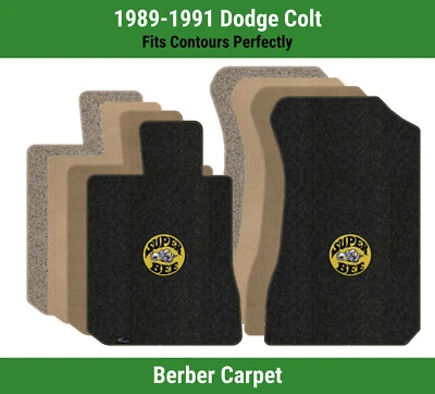 Alfombrillas de primera fila Lloyd Berber para Dodge Colt 1989-1991 con logotipo Super Bee 1 Foto 1 de 4