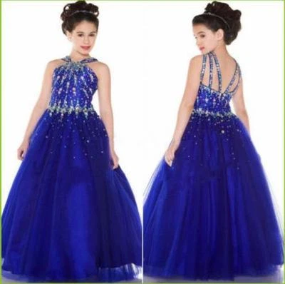 Girl kids Pageant Dress Bridesmaid Party Ball Gown Formal Flower Girl Dresses - Image 1 of 4