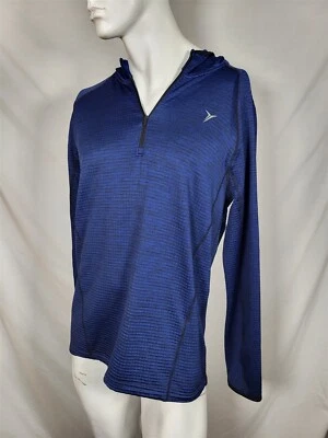 OLD NAVY Active Stretch Tech Fleece-Lined 1/4 Zip Hoodie Pullover sz L Navy - Image 1 of 2