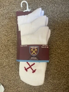 Offizieller West Ham F.C. Club Crest 3er-Pack Sport Junior Socken Größe 4 - 6,5 WHFC - Bild 1 von 1