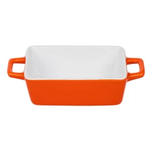 Baking Serving Dish Oven to Table Ceramic Mini Stoneware Rectangular Tray Orange - Picture 1 of 9