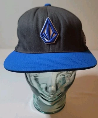 Volcom Flexfit Hat Men's Grey/Blue Logo Baseball Cap Fitted L-XL Pre-owned  - Image 1 of 4