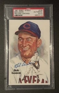 Bob Lemon Signed 1981 Perez-Steele HOF Postcard Indians PSA/DNA - Picture 1 of 2