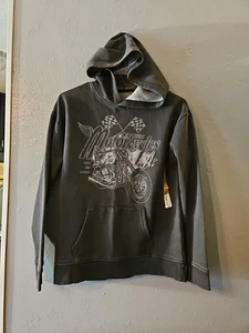 Thereabouts Motorcycle Hoodie Youth 14-16 Lg. Blk Kangaroo Pocket Pullover(A297) - Picture 1 of 8