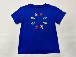 Adidas Kids Unisex Adicolor T-Shirt Trefoil Spinner Blue Multicolor Size 11-12 Y - Picture 1 of 4