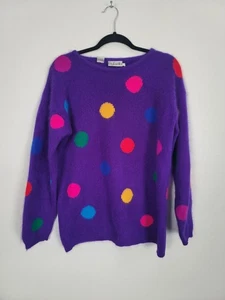 Vintage Rafaella Angora Wollpullover Große 80er 90er Fuzzy Knit Damen Hong Kong - Bild 1 von 8