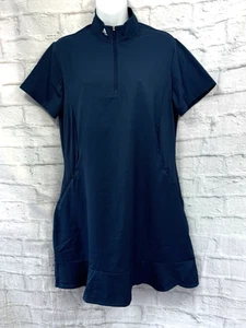 Vestido Adidas Para Mujer Manga Corta Azul Ropa Activa Golf Tenis Talla L 14 16 Bolsillos - Imagen 1 de 8