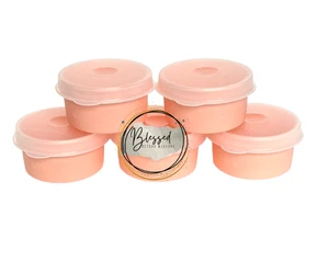 Tupperware SMIDGETS Peach w/ Seals ~ Mini 1 oz Containers ~ Set of 5 ~New Design - Picture 1 of 1