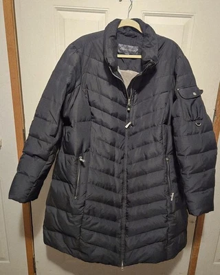 Usado en Excelente Condición Abrigo Parka Eddie Bauer Largo Abajo Puffer Negro Talla 2XL SIN CAPUCHA Foto 1 de 4