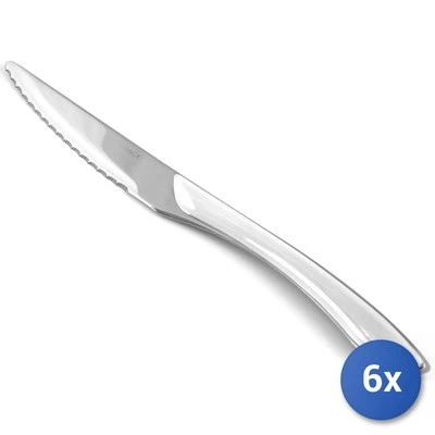 6x Coltelli Da Tavola In Acciaio Inox Eclat, Manico Bianco - Immagine 1 di 4