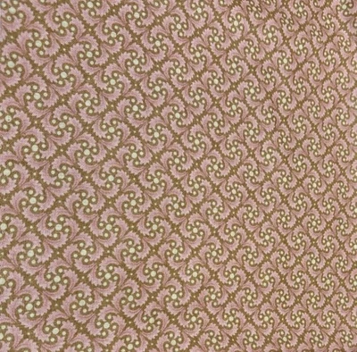 Pink & Brown Swirl Pattern Cotton Fabric  8" x 44" for Sewing & Crafts by Moda - Image 1 of 4