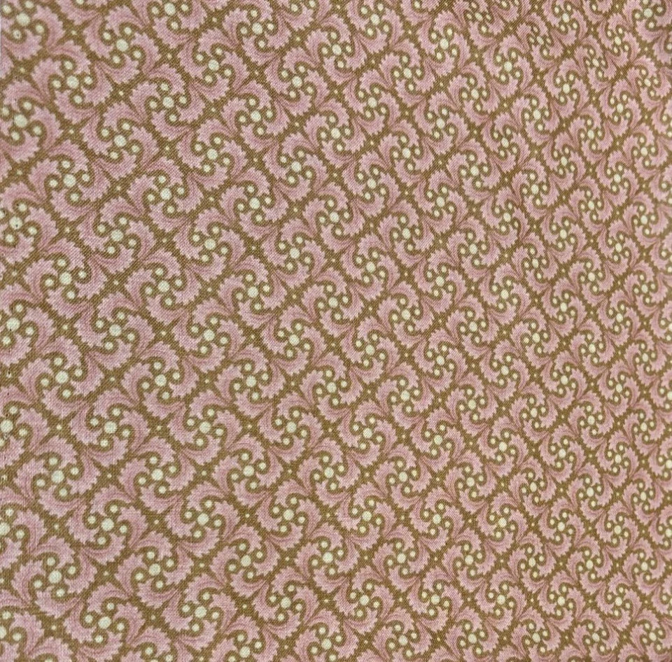 Pink & Brown Swirl Pattern Cotton Fabric  8" x 44" for Sewing & Crafts by Moda - Image 1 of 4