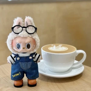 Handsome Clothes for Lububu | Striped T-shirt & Denim Overalls Set | No Doll - Picture 1 of 6