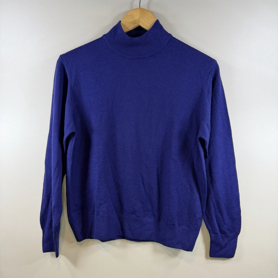 Acogedor suéter Preppy Bloomingdale’s Petite Concepts 100 % lana merino talla pequeña Foto 1 de 4