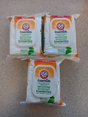 3 Packs Arm & Hammer Simply Fresh Deodorant Towelettes  On The Go 30 Ct Each Pk - Image 1 of 4