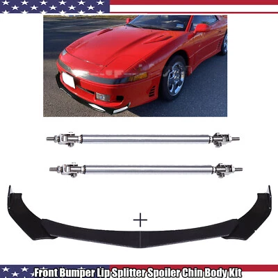 Kit de carrocería divisor de labios alerón parachoques delantero negro brillante para Mitsubishi 3000GT Foto 1 de 4