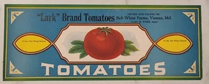 LABEL Lark Brand Tomatoes Clay Webb Vienna Maryland Bob White - Bild 1 von 1