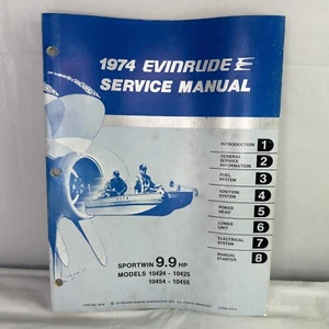 1974 EVINRUDE OUTBOARD MOTOR SPORTWIN 9.9 HP SERVICE MANUAL - Picture 1 of 10