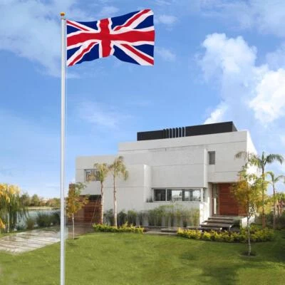 20ft Aluminium Sectional Flagpole Kit Outdoor Garden Telescopic Flag Pole + Flag - Image 1 of 4