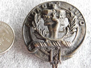 Vintage Made in Scotland Scottish Crown Audaces Juvo Clan Crest Pin Badge - Picture 1 of 3