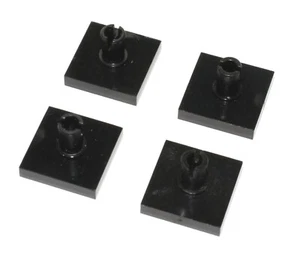 Lego 4x Black Tiles Modified 2 x 2 with Pin, Part No. 2460. - Picture 1 of 1