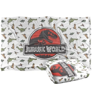 Jurassic World Fallen Kingdom Dino Sketch Pattern Silky Touch Throw Blanket - Picture 1 of 8