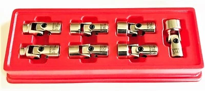 7pc NAPA EVERCRAFT PROFESSIONAL FLEXIBLE UNIVERSAL FLEX SOCKET SET SAE 775-1488 - Image 1 of 3