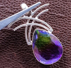 72.30 Ct Multi-Color Ametrine Pendant 925 Sterling Silver Handmade Certified MKN - Picture 1 of 15