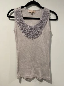Philosophy Tank Top Womens XS Grey Rose Ribbed Knit Stretch Travel Vacation - Bild 1 von 5