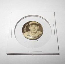 1910-12 Sweet Caporal Baseball Coin Pin Roger Bresnahan Cardinals (Mouth Closed)
