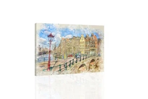 Amsterdam Bridge - CANVAS OR PRINT WALL ART - Picture 1 of 2