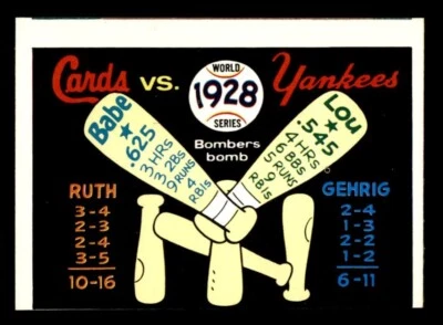 1970 Fleer World Series Baseball #25 1928 Cards vs Yankees VG/EX - Image 1 of 2