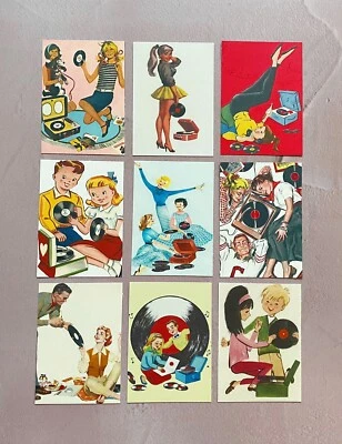 Toppers de tarjetas estilo retro vintage, etiquetas de regalo manualidades haz la tuya, música kitsch