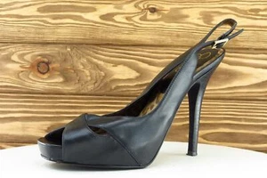 Jessica Simpson Women Sz 8.5 M Black Platform Leather Shoes Babe - Picture 1 of 7