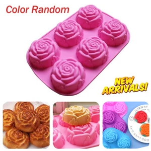 Rose Flower Silicone Baking Mould Cake Bun Cupcake Chocolate Fondant DIY Mold - Picture 1 of 10