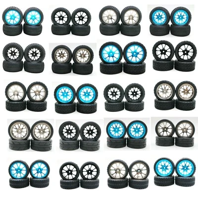 Llantas de aluminio y metal llantas neumáticos de goma para coche 1/18 Wltoys A959 A969 A979 K929 Foto 1 de 4