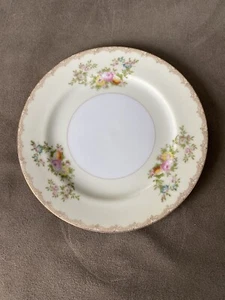 Vintage Meito China Hand Painted saucer Japan Pink yellow Flowers Floral 6.5in - Picture 1 of 4