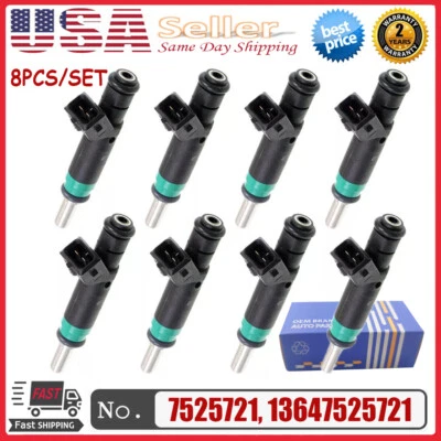 Juego 8 inyectores de combustible 7525721 para BMW X5 550i 2004-2010 545i 645Ci 650i 4,4 L 4,8 L Foto 1 de 4