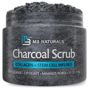Charcoal Salt Scrub w/ Collagen – Detox & Smooth Skin, Face & Body Exfoliant - Picture 1 of 9