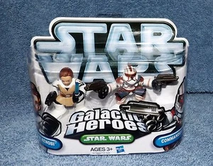 STAR WARS GALACTIC HEROES 2010 OBI-WAN KENOBI & COMMANDER JUEGO DE ARCHIVOS MAYORES DE 3 AÑOS - Imagen 1 de 6