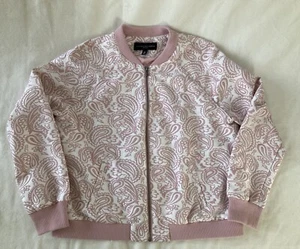 VICTORIA BECKHAM for Target Blush Pink/White Paisley Jacquard Bomber Jacket, XL - Picture 1 of 14
