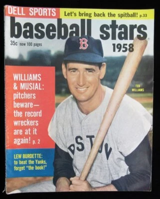 Revista Dell Sports Baseball Stars 1958 Ted Williams Boston Red Sox en portada Foto 1 de 2
