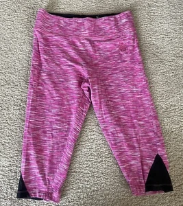 Women's Beverly Hills Polo Club Capri Yoga Exercise Pants Large Pink White - Picture 1 of 3