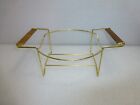 Vintage Pyrex 404 casserole dish metal cradle carrier stand with wood handles
